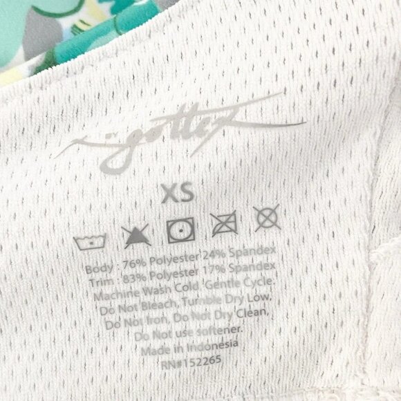 New X by Gottex Set - Sports Bra and Leggings Size XS/S in Aqua Peony Print - Picture 8 of 8